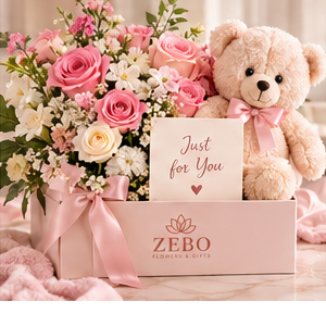 Just for You Flowers & Teddy Gift Box
